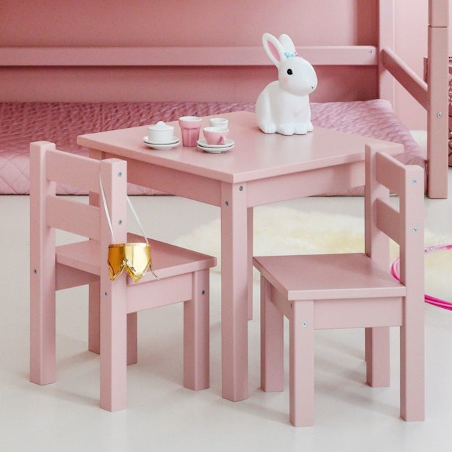 Verstikken wekelijks Blijven Hoppekids kindertafel met 2 stoeltjes MADS – Pale Rose – Sterre + Tijl