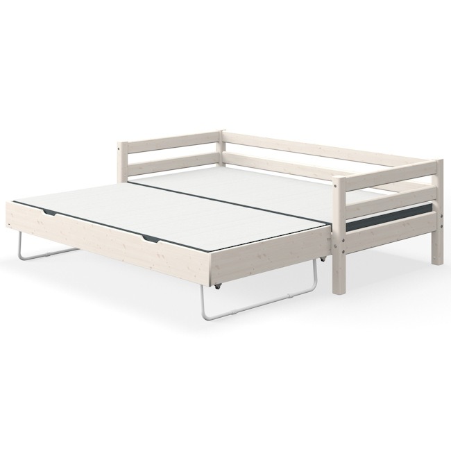 Flexa Classic bed 90 x 200 met uitschuifbed – White Washed Sterre + Tijl