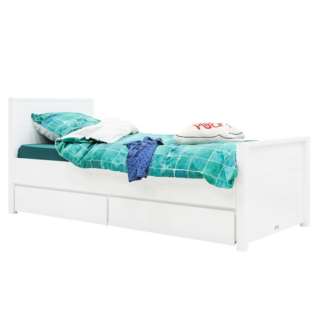 Bek plank Uitstekend Bopita Bobby bed met hoog hoofdeinde en set van 2 laden 90 x 200 cm –  Sterre + Tijl