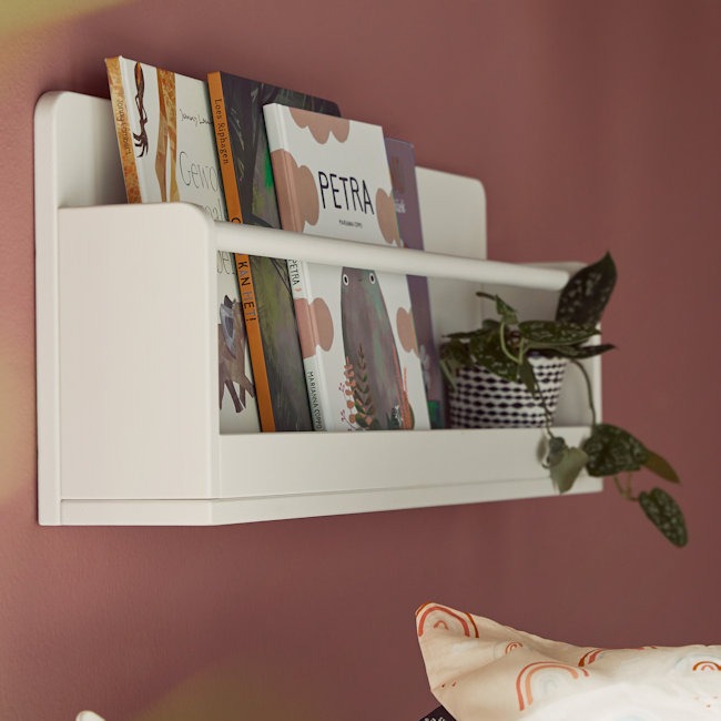 Zeggen bovenste Leggen Lifetime boekenrek voor aan het bed of de muur – Wit of Whitewash – Sterre  + Tijl