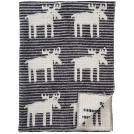Klippan grote wollen deken Moose stripe grey