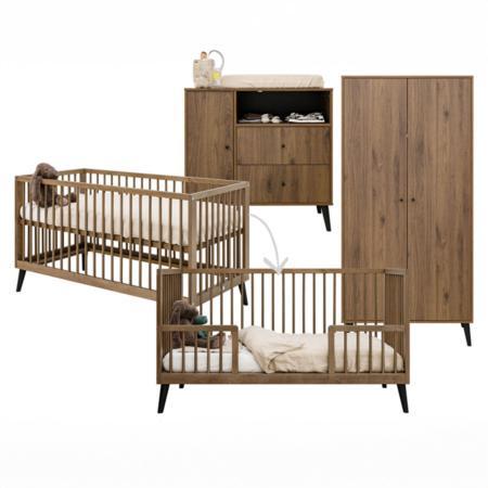 Bopita 3 dlg meegroeikamer Zara walnut