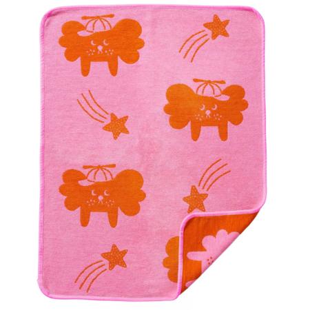 Klippan wiegdeken Flying Dog pink orange