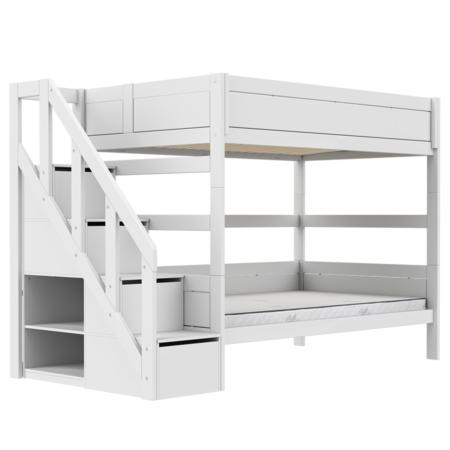 LIfetime stapelbed met trapkast 120 wit
