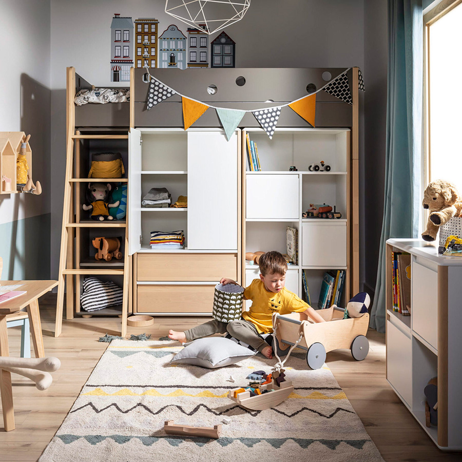 Inmondo Funflex hoge 2drskast met laden white3 Inmondo Funflex hoge 2drskast met laden white3