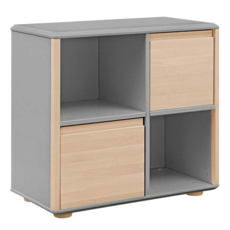 Inmondo Funflex kastje met 2 laden berkenhout grey