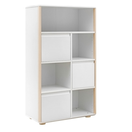 Inmondo hoge boekenkast met MDF deurtjes - White