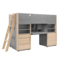 Inmondo Funflex hoogslaper met bureau en kasten - Grey