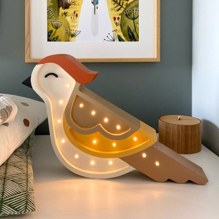 Peekaboo lamp vogel geel4