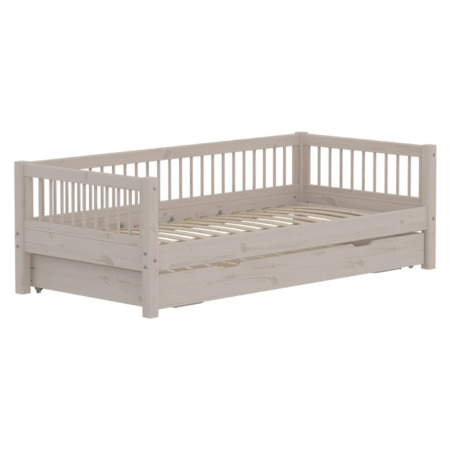 Flexa Classic bedbank spijlen logeerbed greywash