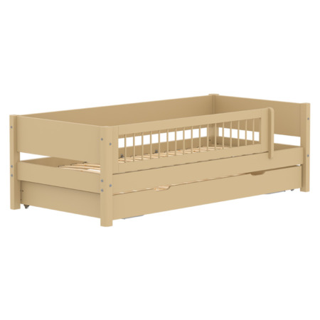 Flexa White bed met slaaplade en uitvalbeschermer Sand