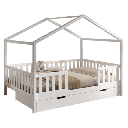 Vipack Combo huisbed met lade en uitval 140 wit2